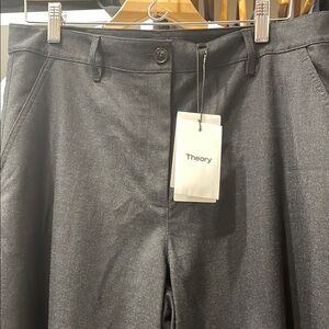 Theory Charcoal Tailored Wide-leg Pants